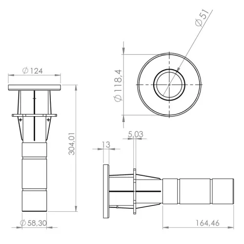 ER KALIP falátvezető, menetes, 1  1/2”, betonos