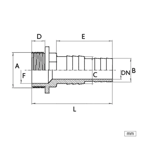 GÉGECSŐCSATLAKOZÓ MENETES 1 1/2" 32-38 mm PVC-U 