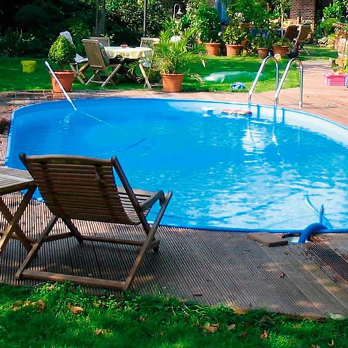 Monaco ovális medence 4,16 x 8,00 x 1,2m 0,6 mm-es kék fóliával