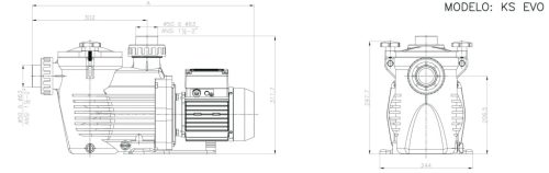 KRIPSOL KS EVO szivattyú 27,8 m3/h 1~ D63 1,5 kW IE2