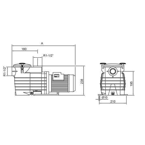 Szivattyú ONDINA 1,00LE, 1,10 kW/230V 17,2m3/h