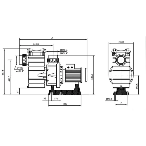 Szivattyú HCP 40100-KAN 10,0 kW/700V 116 m3/h