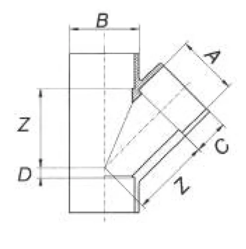T IDOM 45° D63 PVC-U