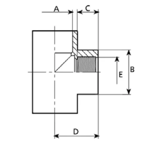 T IDOM 90° SZŰKÍTETT BM D63 1/2" PVC-U